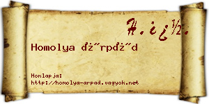 Homolya Árpád névjegykártya